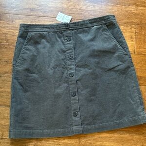 J. Crew NWT Gray Button-Front CORDUROY Women's Skirt, 12